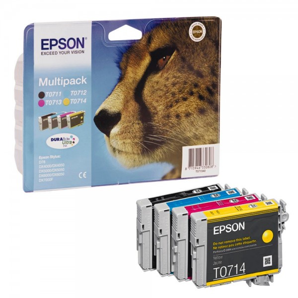 Epson T0715 / C13T07154012 Tinten Multipack CMYK (4er Set)