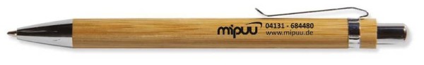 Mipuu Bambus Kugelschreiber (Metall-Clip und Spitze)