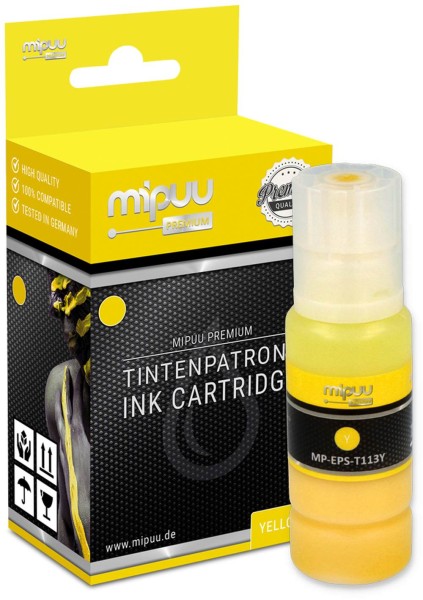 Mipuu Tinte ersetzt Epson 113 / C13T06B440 Nachfüll-Tinte Yellow 70 ml
