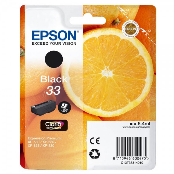 Epson 33 / C13T33314012 Tinte Black