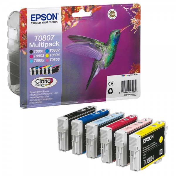 Epson T0807 / C13T08074011 ink cartridges Multipack CMYK (6 Set)