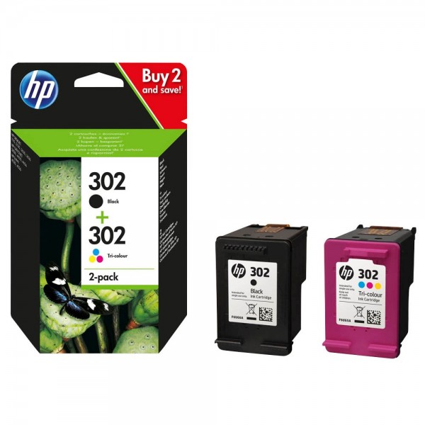 HP 302 / X4D37AE ink cartridges Multipack (1x Black / 1x Color)