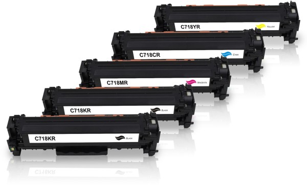 Kompatibel zu Canon 718 / 2662B002 2661B002 2660B002 2659B002 Toner Multipack CMYK (5er Set)
