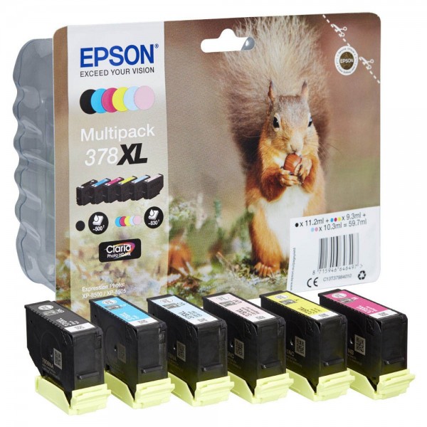 Epson 378 XL / C13T37984010 Tinten Multipack CMYK (6er Set)