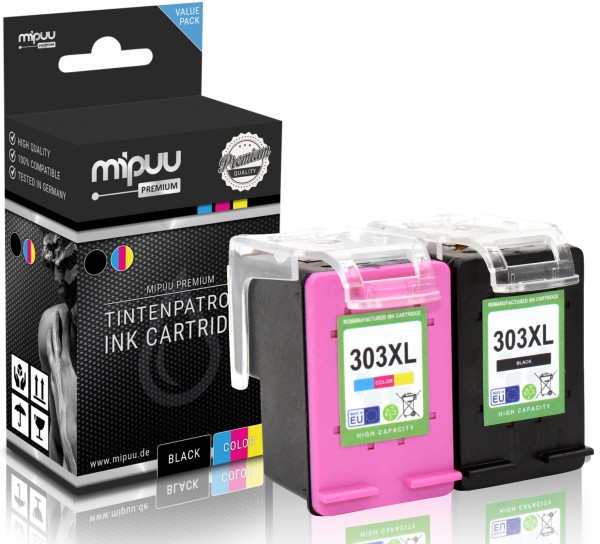Mipuu ink cartridge replaces HP 303 XL / 3YN10AE Multipack (1x Black / 1x Color)