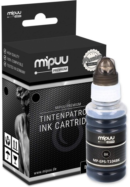 Mipuu Tinte ersetzt Epson 104 / C13T00P140 Nachfüll-Tinte Black 70 ml