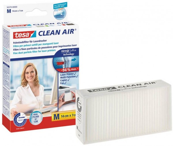 Tesa Clean Air 50379 Feinstaubfilter für Laserdrucker, Kopierer und Fax (Größe M)