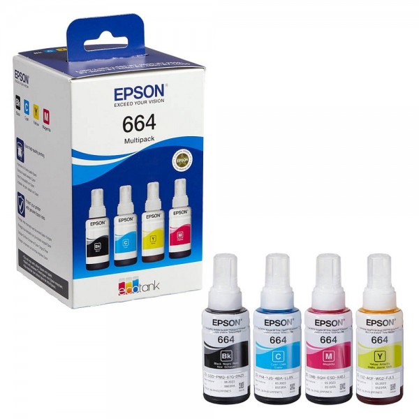 Epson T6646 / C13T664640 refill ink Multipack CMYK (4 Set) 280 ml