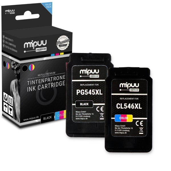 Mipuu ink cartridge replaces Canon PG-545 XL / CL-546 XL Multipack (1x Black / 1x Color)