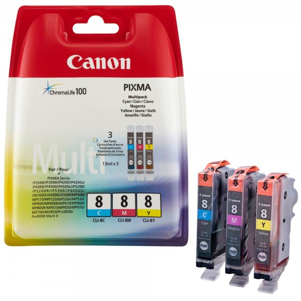 Canon CLI-8 / 0621B029 ink cartridges Multipack CMY (3 Set)