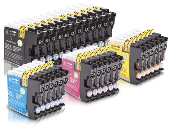 Compatible with Brother LC-980 XL ink cartridges Multipack CMYK (30 Set)