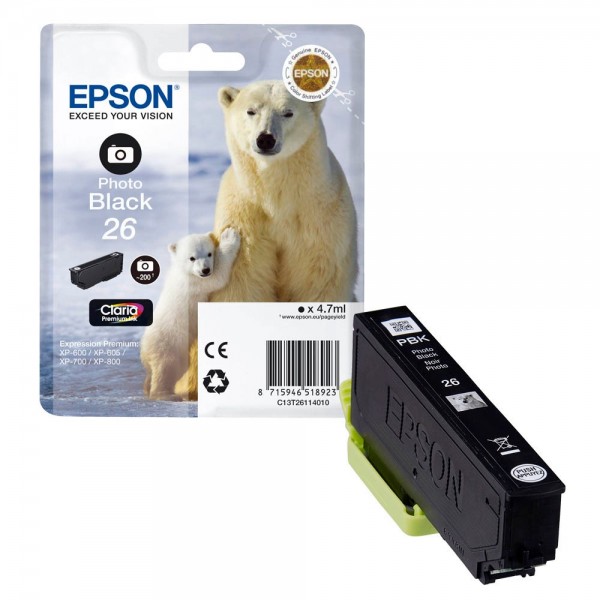 Epson 26 / C13T26114012 ink cartridge Photo-Black