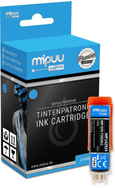 Mipuu ink cartridge replaces Epson 202 XL / C13T02H24010 Cyan