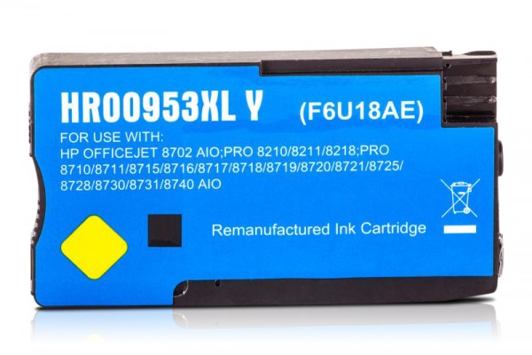 Compatible with HP 953 XL / F6U18AE ink cartridge Yellow