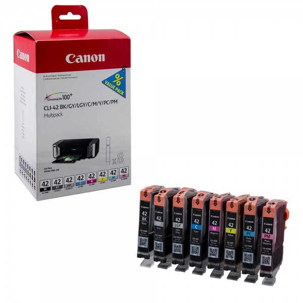 Canon CLI-42 / 6384B010 ink cartridges Multipack BK/C/M/Y/PC/PM/GY/LGY (8 Set)