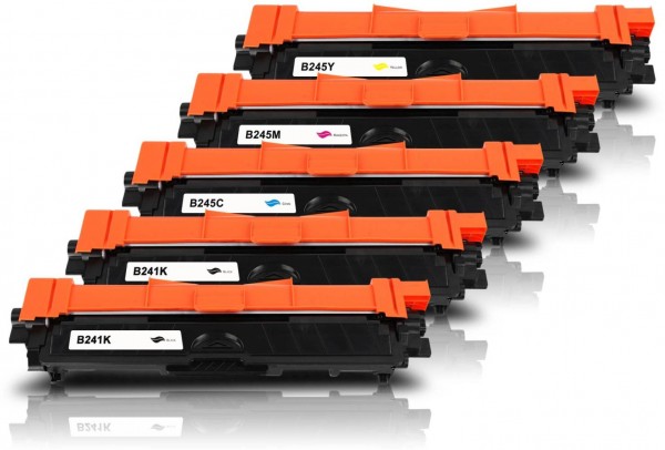 Compatible with Brother TN-241 / TN-245 Toner Multipack CMYK (5 Set)