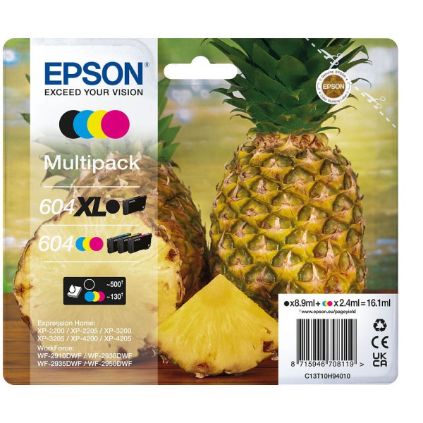 Epson 604 604 XL / C13T10H94010 ink cartridges Multipack CMYK (4 Set)