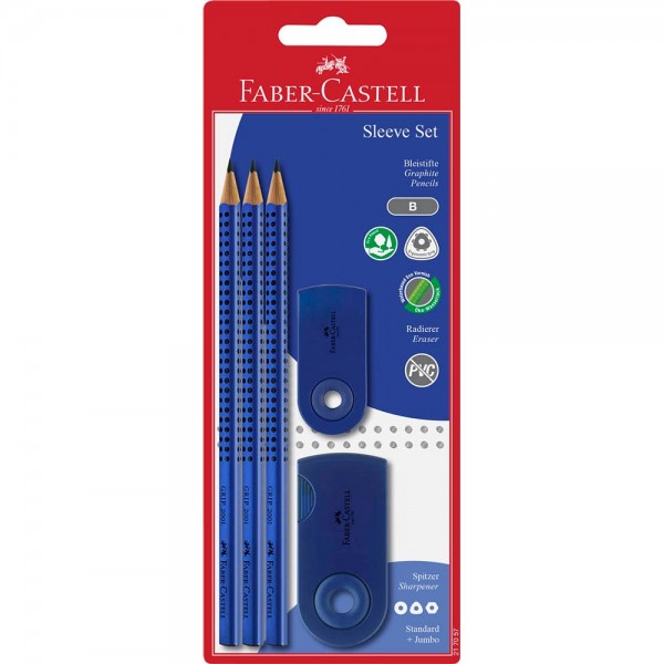 Faber-Castell Grip 2001 Bleistift-Set blau (5er Set)