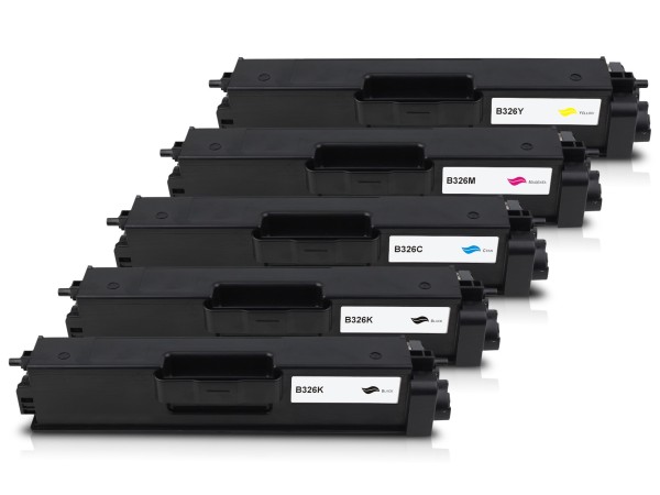 Compatible with Brother TN-326 Toner Multipack CMYK (5 Set)