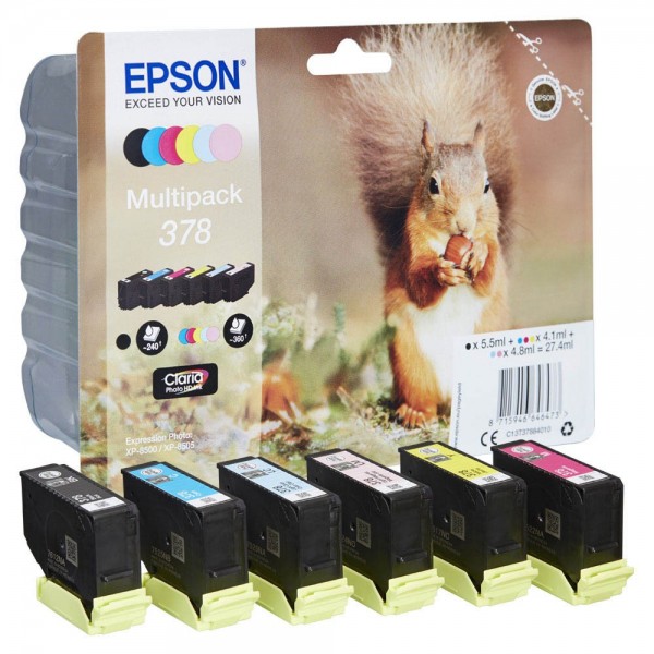 Epson 378 / C13T37884010 ink cartridges Multipack CMYK (6 Set)