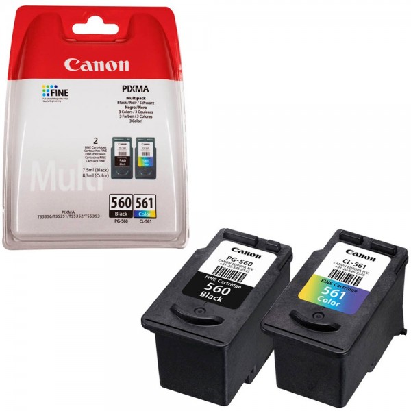 Canon PG-560 / CL-561 / 3713C006 Tinten Multipack (1x Black / 1x Color)