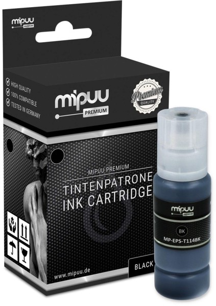 Mipuu Tinte ersetzt Epson 114 / C13T07A140 Nachfüll-Tinte Black 70 ml