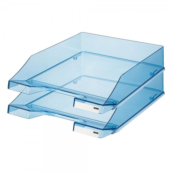 HAN Ablagefächer DIN-C4 blau-transparent stapelbar (2er Pack)