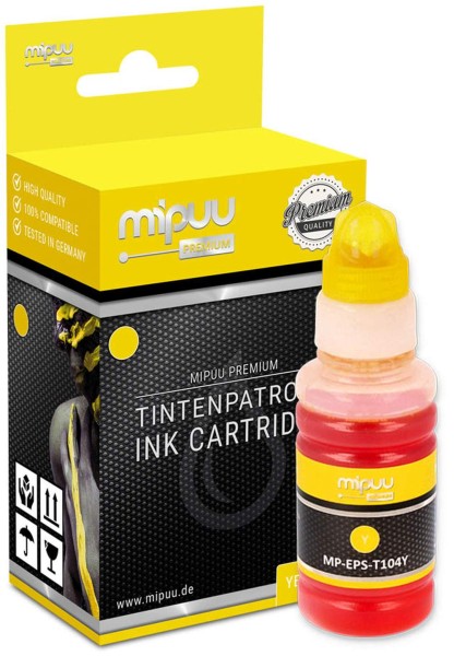 Mipuu Tinte ersetzt Epson 104 / C13T00P440 Nachfüll-Tinte Yellow