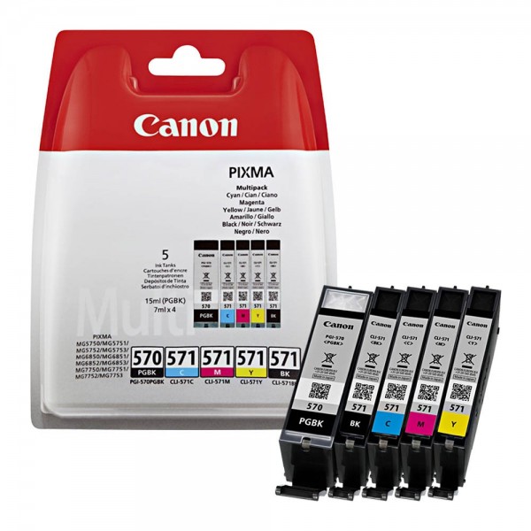 Canon PGI-570 / CLI-571 / 0372C004 Tinten Multipack CMYK (5er Set)