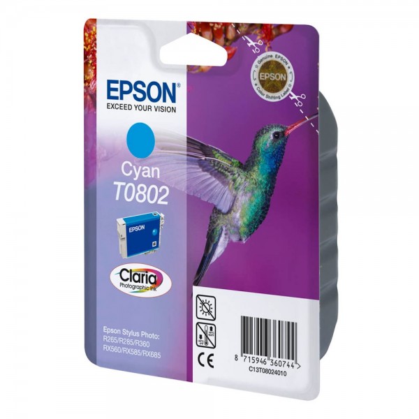 Epson T0802 / C13T08024011 ink cartridge Cyan