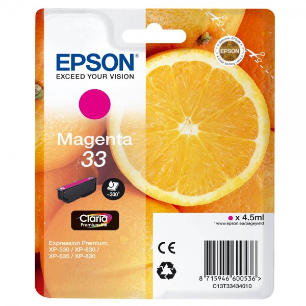 Epson 33 / C13T33434012 Tinte Magenta