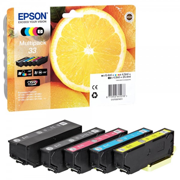 Epson 33 / C13T33374011 ink cartridges Multipack CMYK (5 Set)