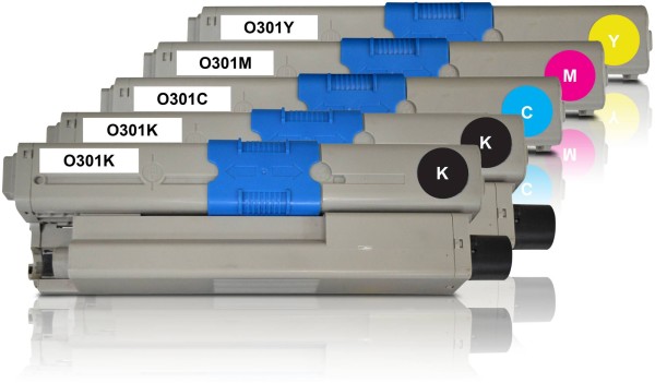 Kompatibel zu OKI C301 / 44973533 44973534 44973535 44973536 Toner Multipack CMYK (5er Set)