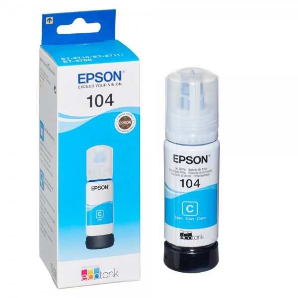 Epson 104 / C13T00P240 Nachfüll-Tinte Cyan 65 ml