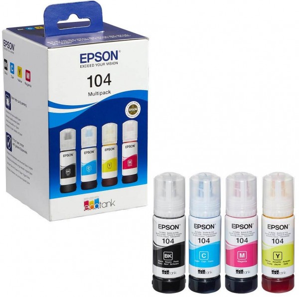 Epson 104 / C13T00P640 refill ink Multipack CMYK (4 Set) 260 ml