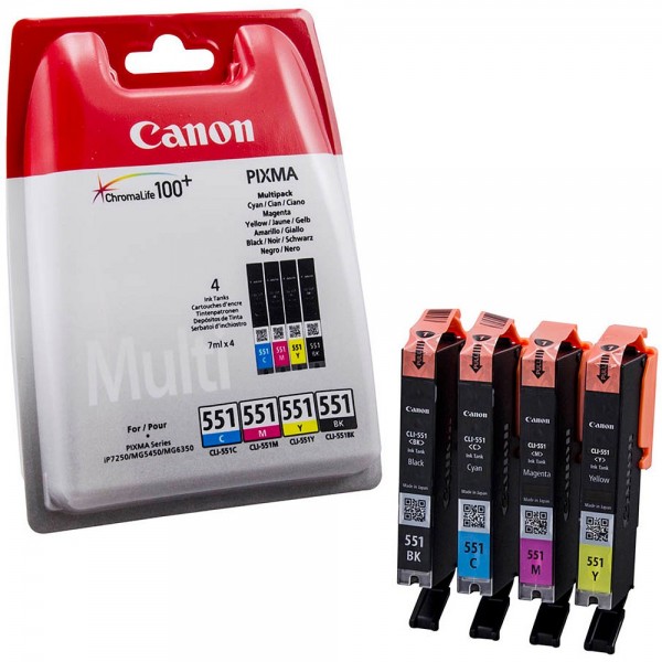 Canon CLI-551 / 6509B009 Tinten Multipack CMYK (4er Set)