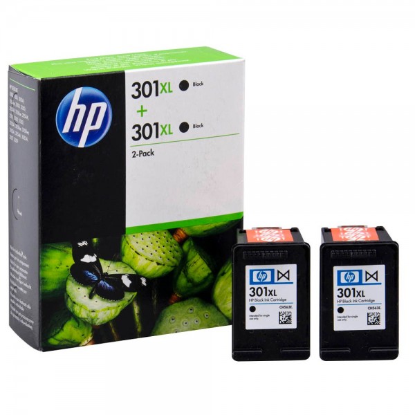 HP 301 XL / D8J45AE Tinte Black (2er Pack)