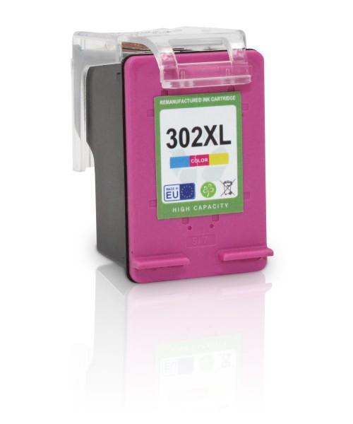 Compatible with HP 302 XL / F6U67AE ink cartridge Color with level indicator (EU)