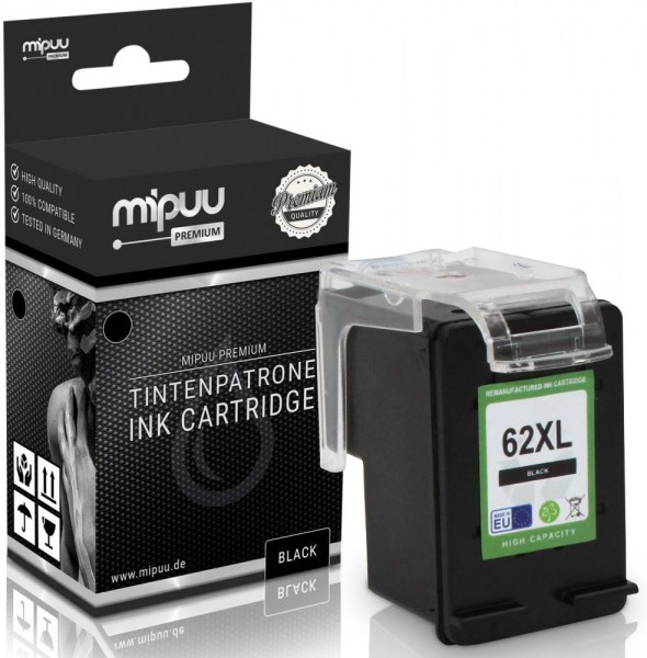 Mipuu ink cartridge replaces HP 62 XL / C2P05AE Black