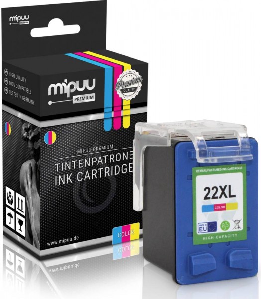 Mipuu ink cartridge replaces HP 22 XL / C9352CE ink cartridge Color
