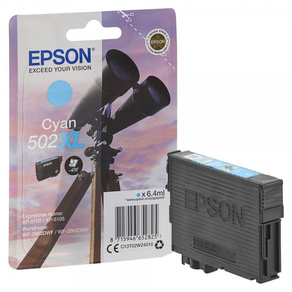 Epson 502 XL / C13T02W24010 Tinte Cyan