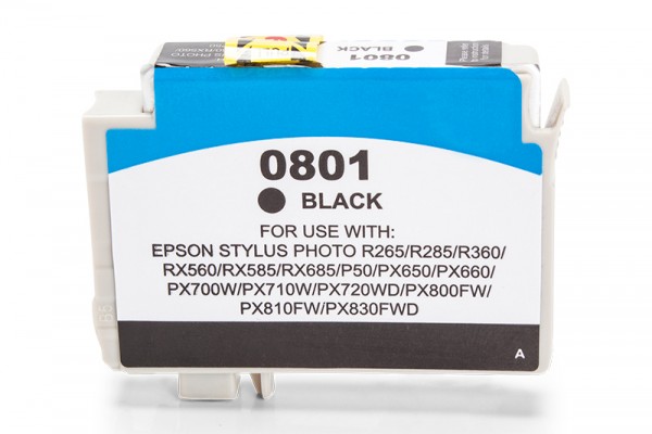 Compatible with Epson T0801 / C13T08014010 ink cartridge Black