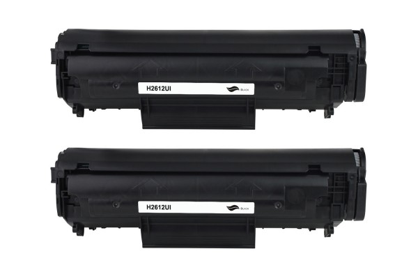 Compatible with HP Q2612AD / 12AD Toner Black (2 Pack)